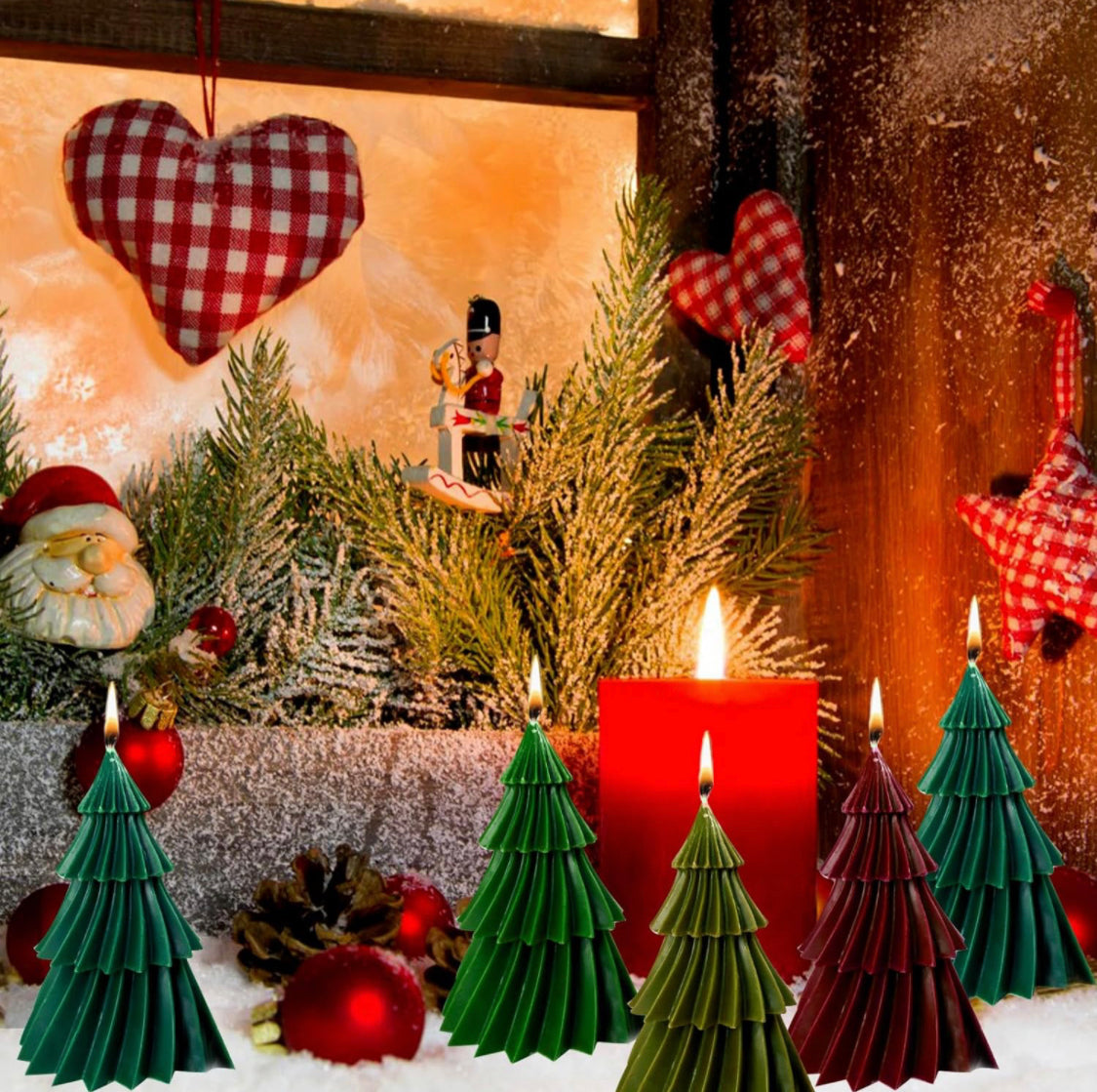 Scented Christmas Tree Candle Trio